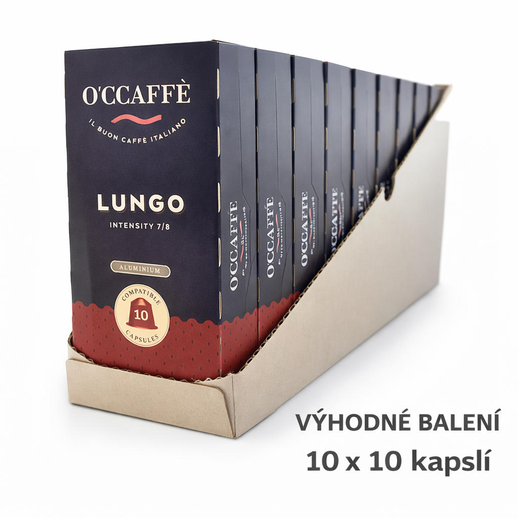 Kapsle pro Nespresso O'Ccaffé Lungo hliník 100 porcí